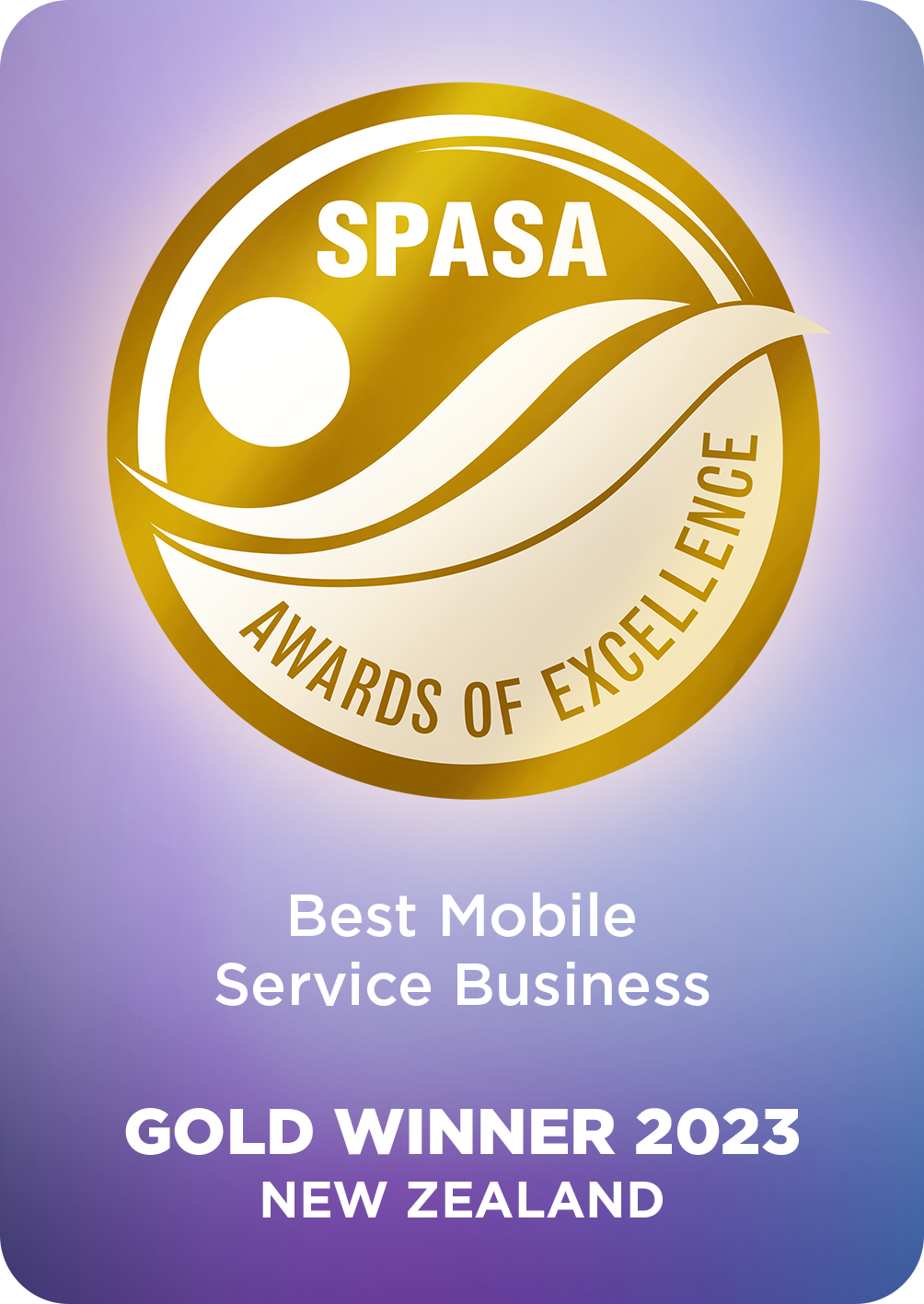 NZ Best Mobile Service Business (Gold) SPASA 2022 Gold Award - Retail Service Technician