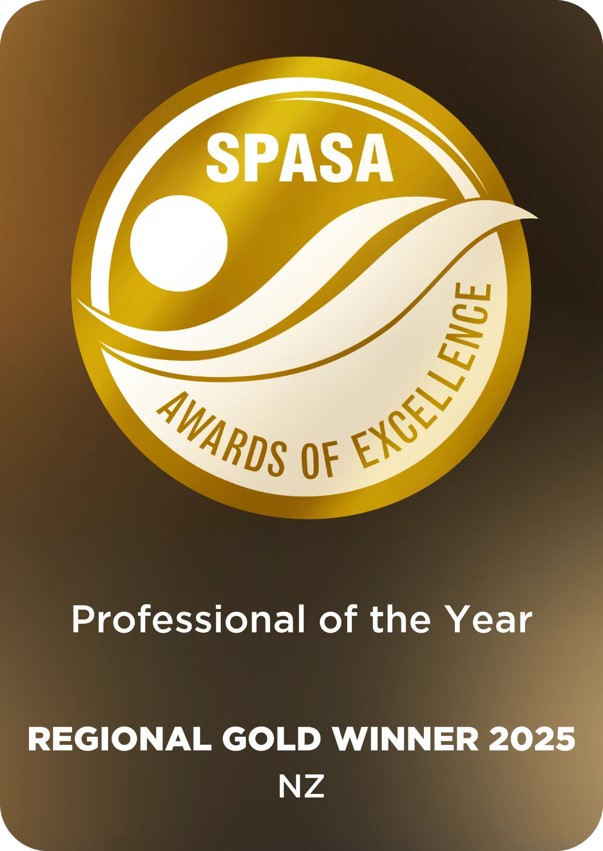 SPASA 2025 Gold Award - Professional of the Year SPASA 2025 Gold Award - Professional of the Year