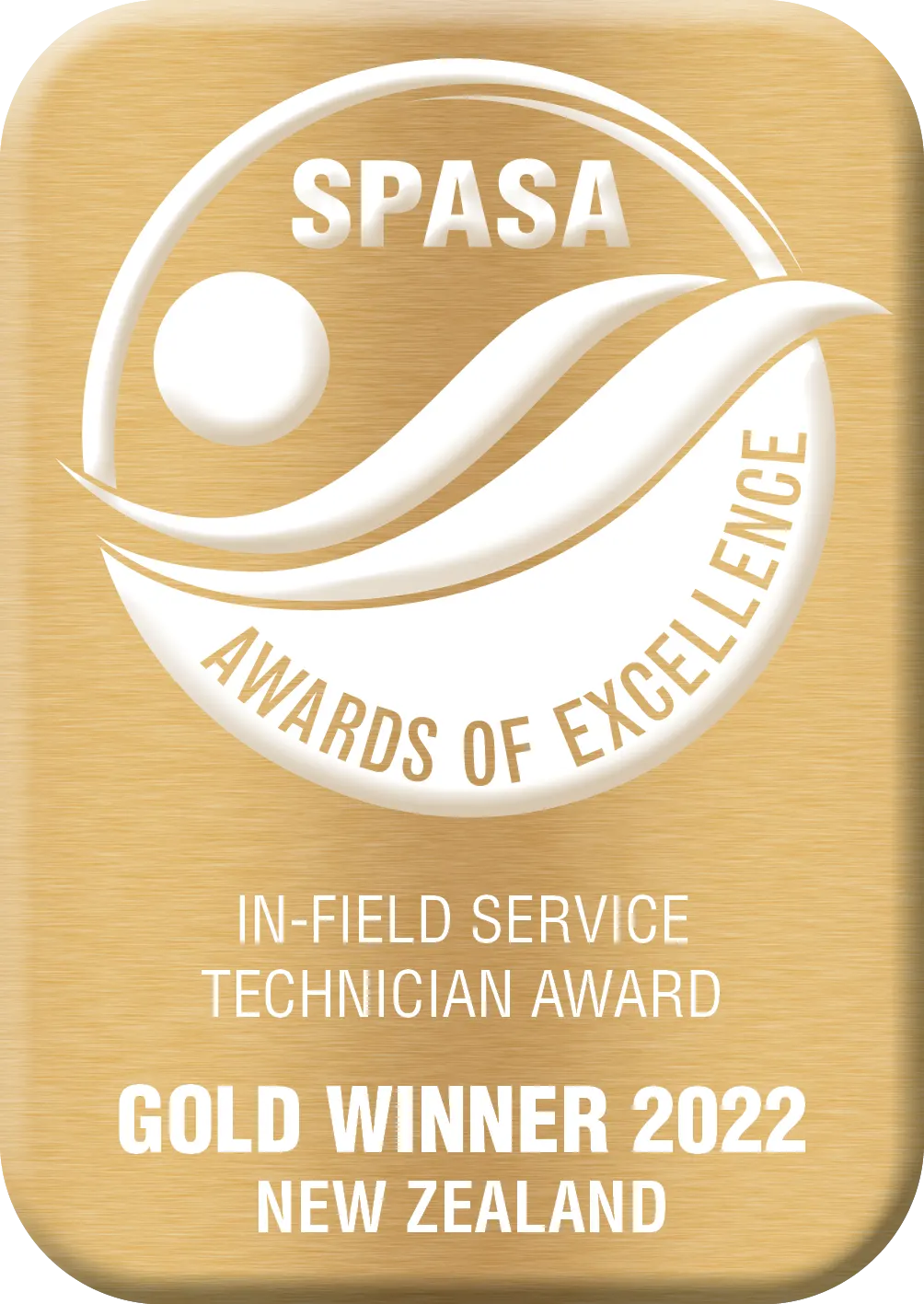 SPASA 2022 Gold Award - In-Field Service Technician SPASA 2022 Gold Award - In-Field Service Technician