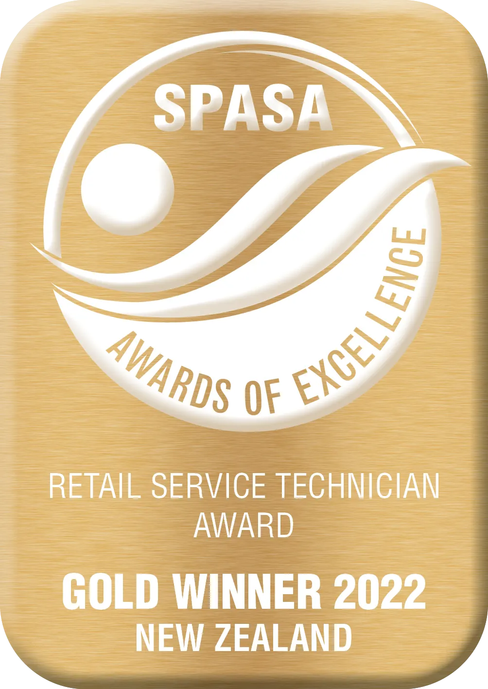 SPASA 2022 Gold Award - Retail Service Technician